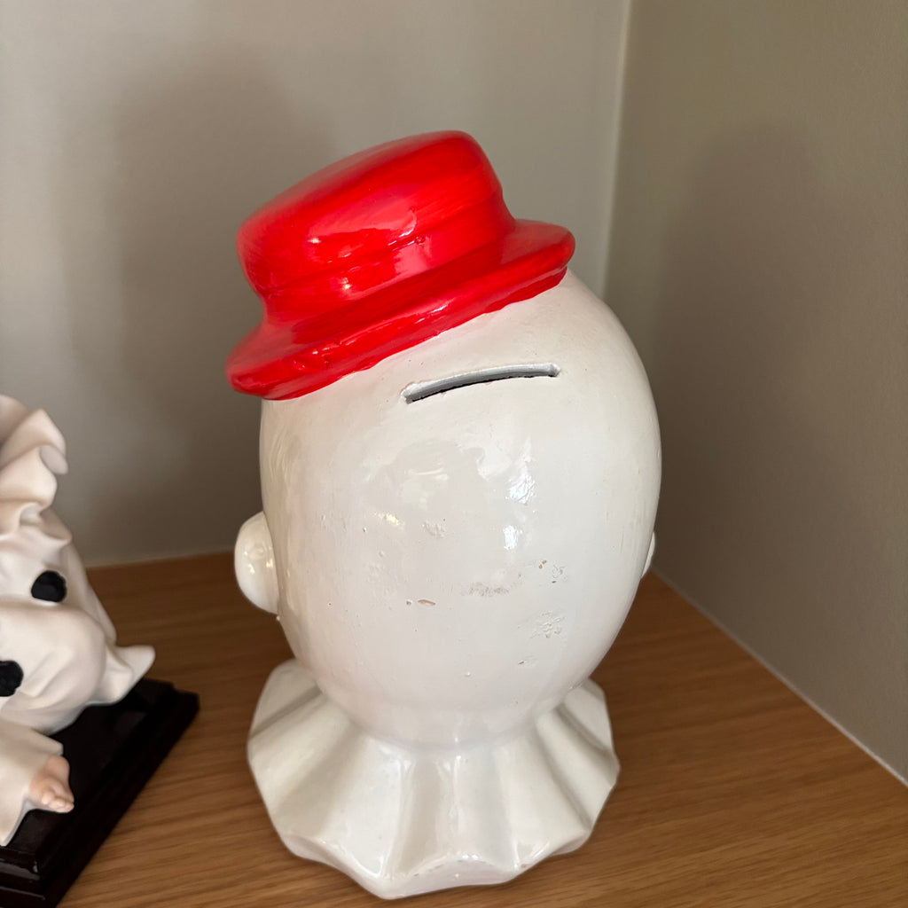 D108 Vintage Clown Grouping (clown piggy bank made in Taiwan and Pierrot "sucking his toe")