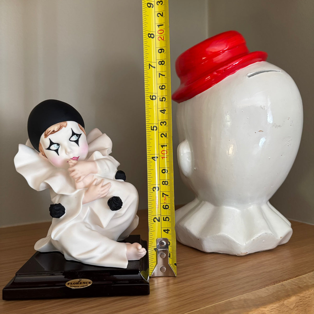 D108 Vintage Clown Grouping (clown piggy bank made in Taiwan and Pierrot "sucking his toe")