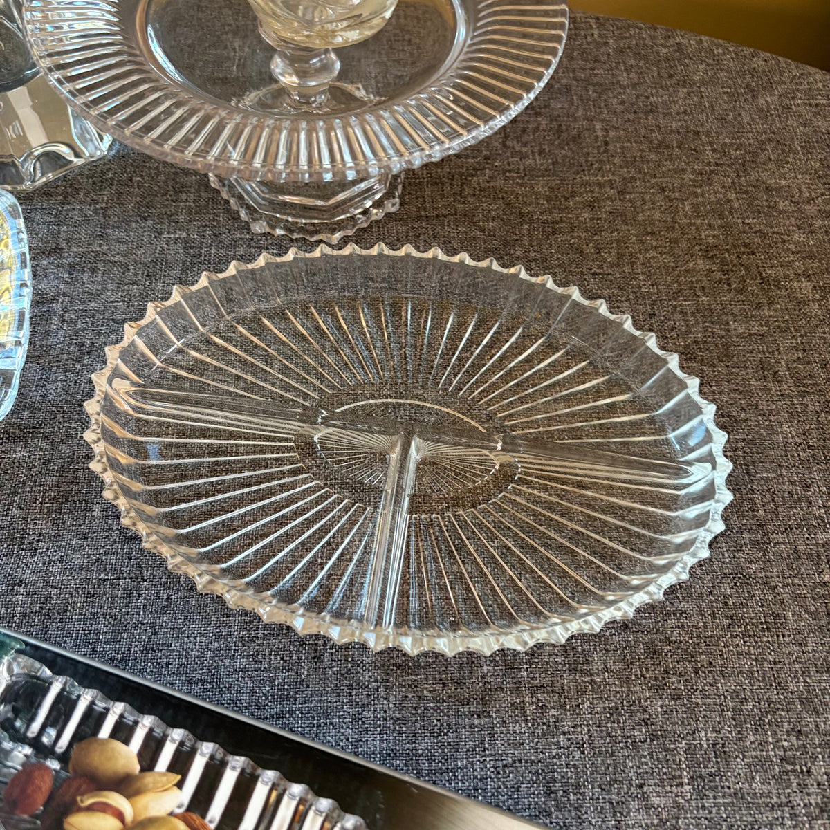 D120 Mikasa and more glass Grouping (candy dish and more)