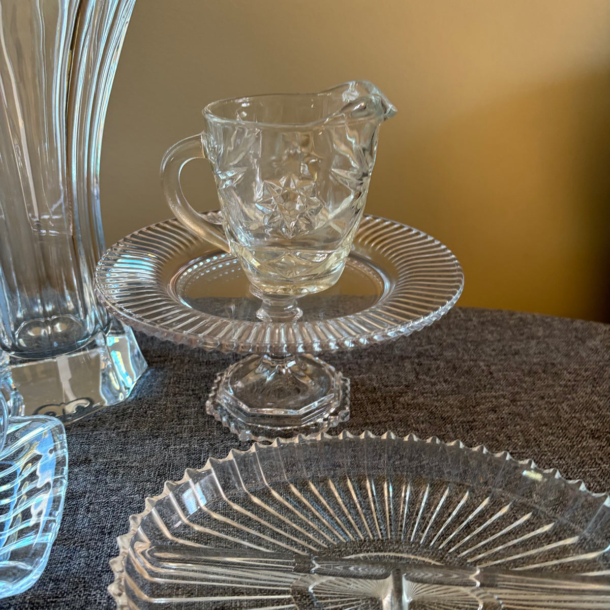 D120 Mikasa and more glass Grouping (candy dish and more)