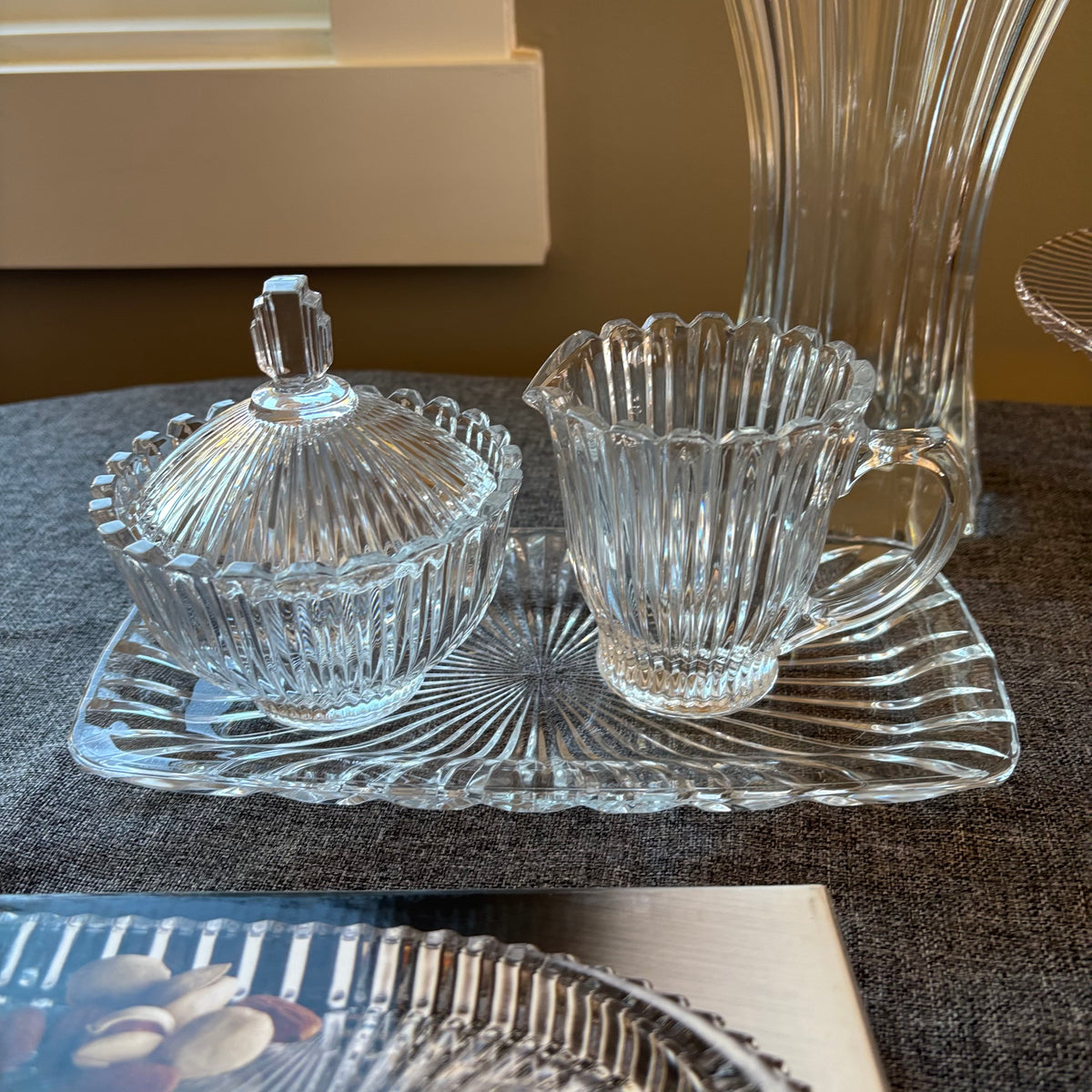 D120 Mikasa and more glass Grouping (candy dish and more)