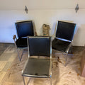 D334 Chair Grouping (3 metal vinyl and metal stackable chairs and camp chair)