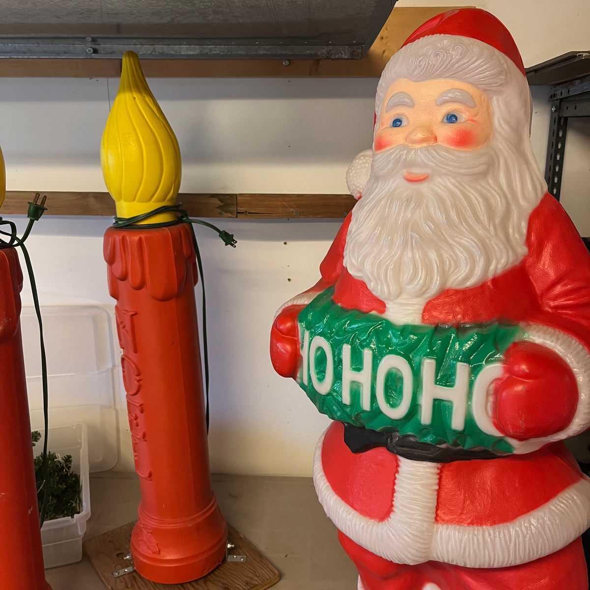D338 Christmas Grouping (santa blow mould and more) ***tables not included