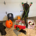 D342 Halloween Decor Grouping (plastic pumpkin and more)