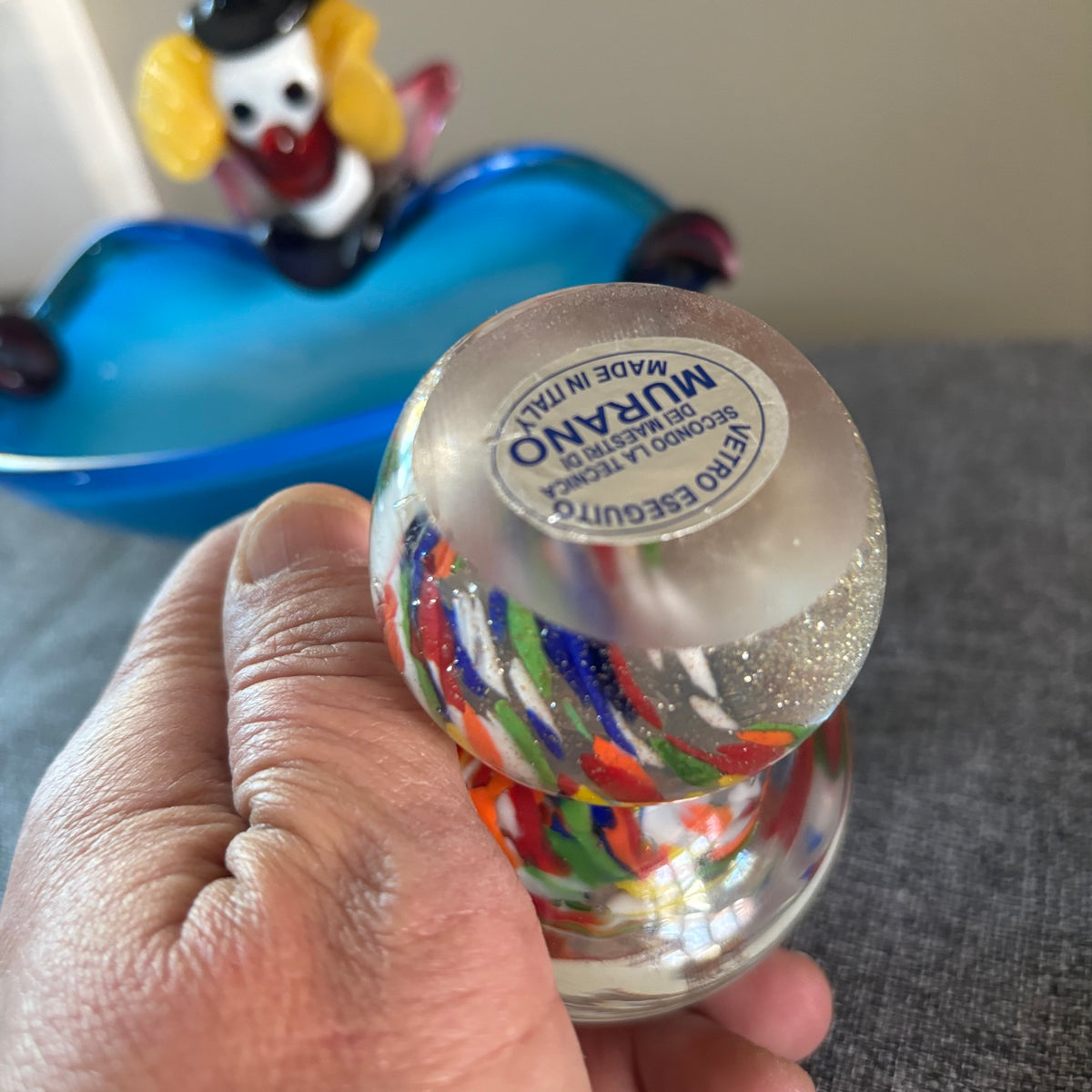 D133 Murano Grouping (clown and mushroom)