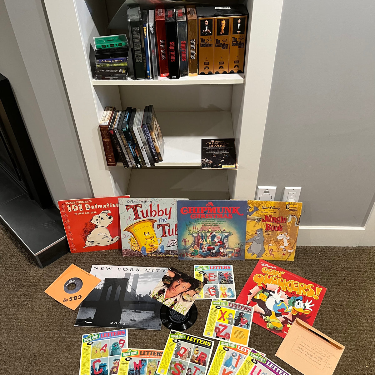 D347 Movies and Music Grouping (VHS and kids records)