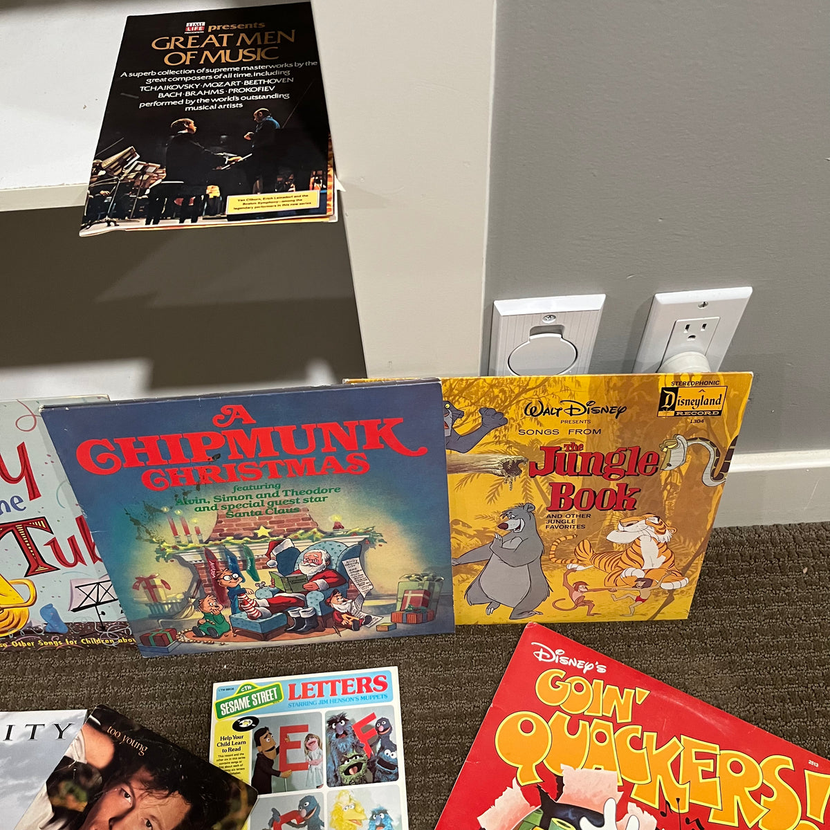 D347 Movies and Music Grouping (VHS and kids records)