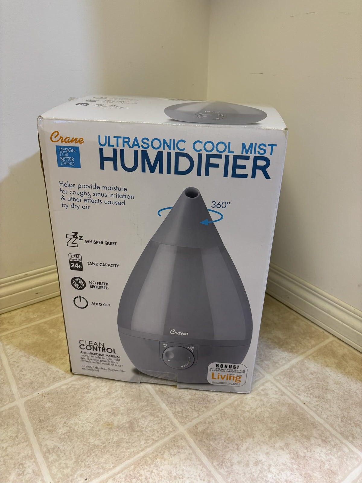 D244 Crane Ultrasonic Cool Mist humidifier (never used)
