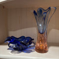 D143 Set of 2 vintage art glass vases