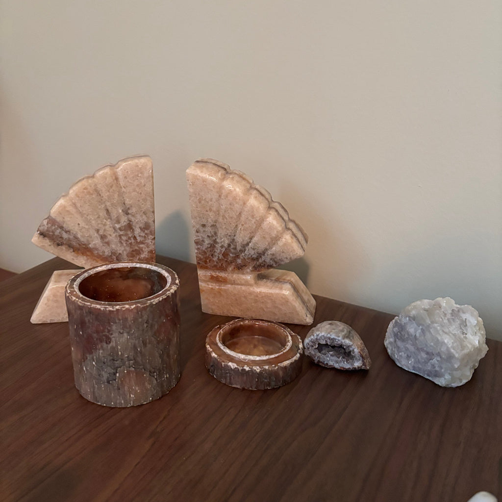 D144 Vintage Grouping (Marble bookends and more)