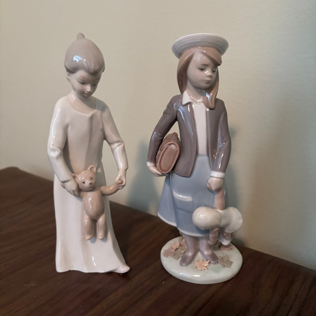 D146 Vintage Ceramic Grouping (Lladro "Autumn" figurine and Lippelsdorf figurine)