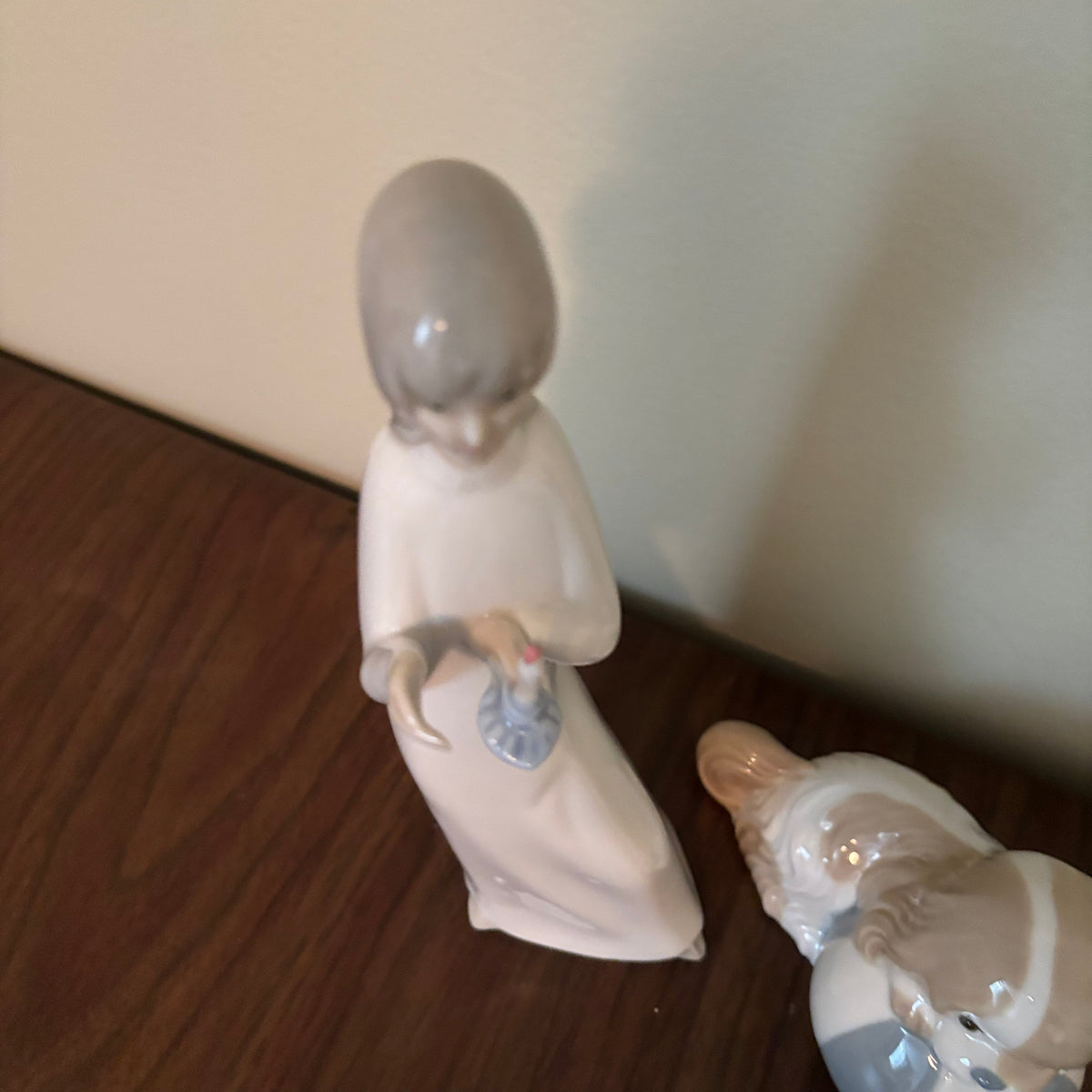 D147 9” tall Miquel Requena Carmen and ceramic dog figurines