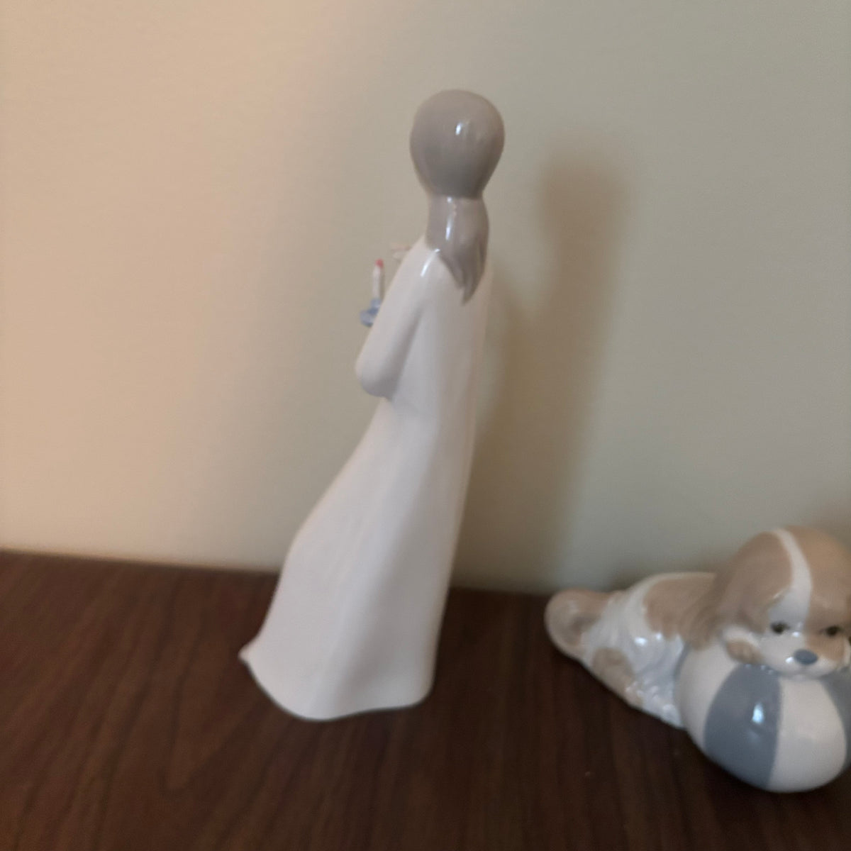 D147 9” tall Miquel Requena Carmen and ceramic dog figurines