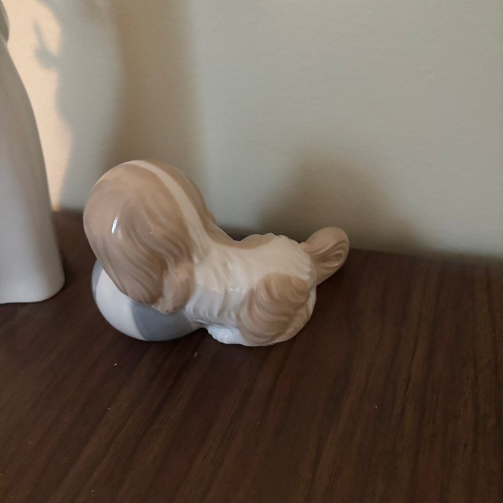 D147 9” tall Miquel Requena Carmen and ceramic dog figurines