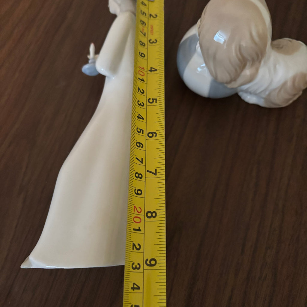 D147 9” tall Miquel Requena Carmen and ceramic dog figurines