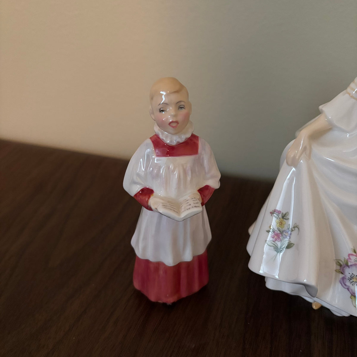 D151 Royal Albert "Dorothy" and Royal Doulton choir boy ceramic figurines
