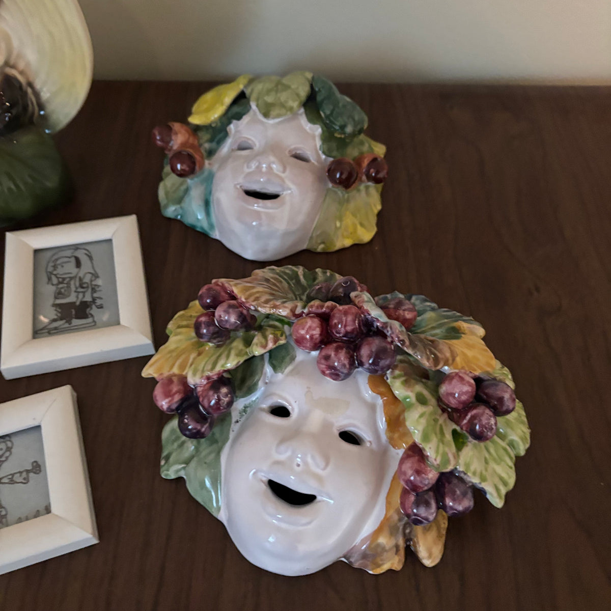 D153 Vintage Decor Grouping (stoneware masks and more)