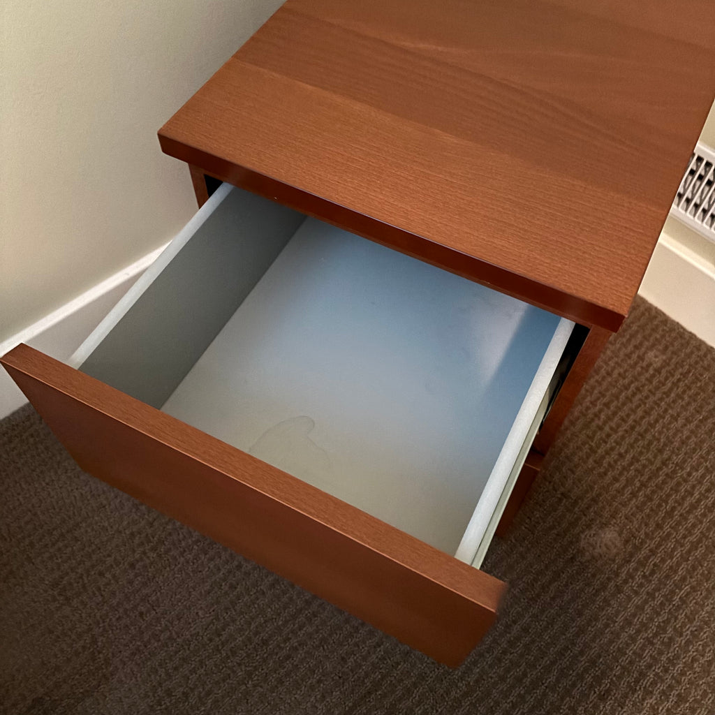 D163 IKEA Malm two drawer wooden nighstand (21” x 16” x 19”)