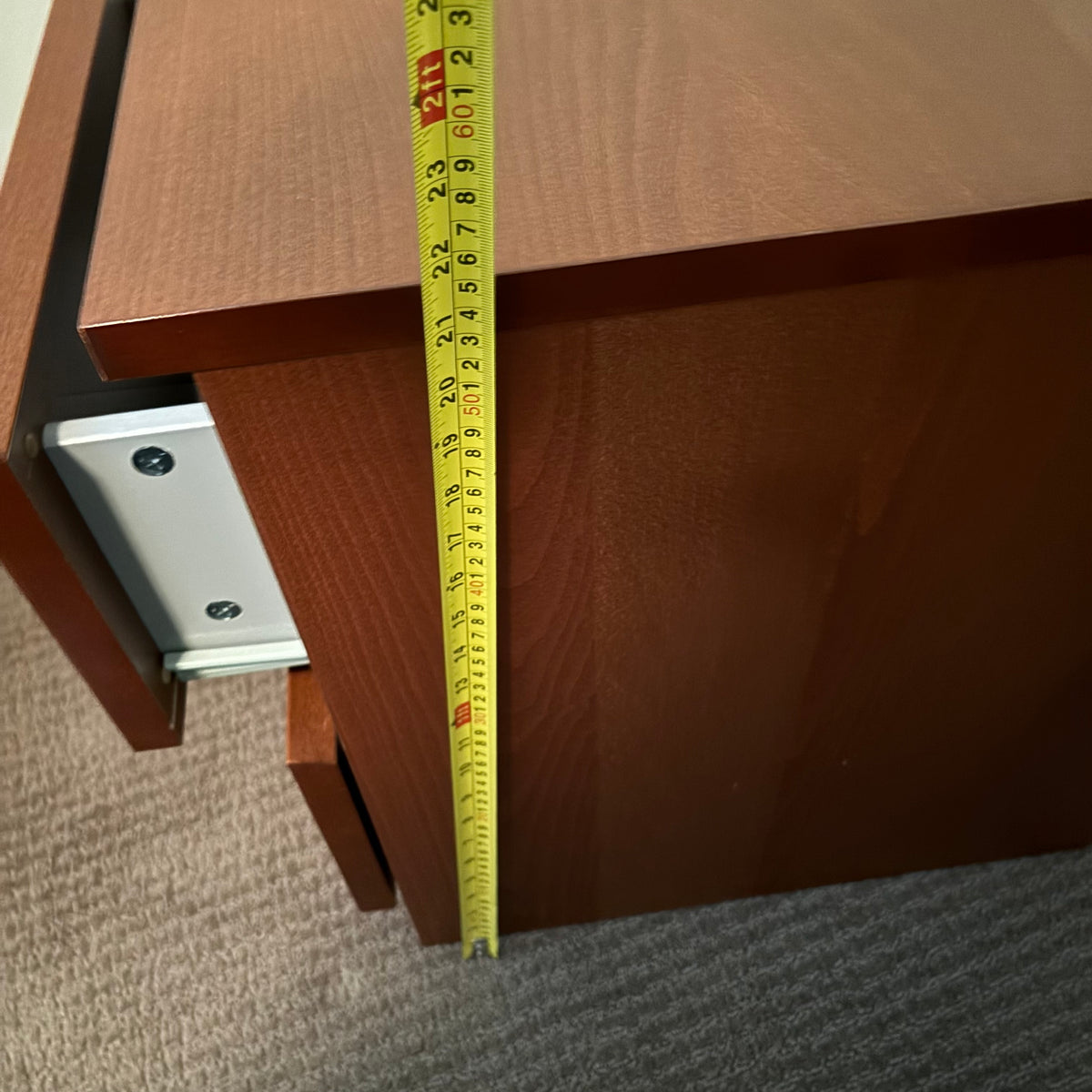 D163 IKEA Malm two drawer wooden nighstand (21” x 16” x 19”)