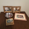 D166 Vintage framed artwork and more grouping