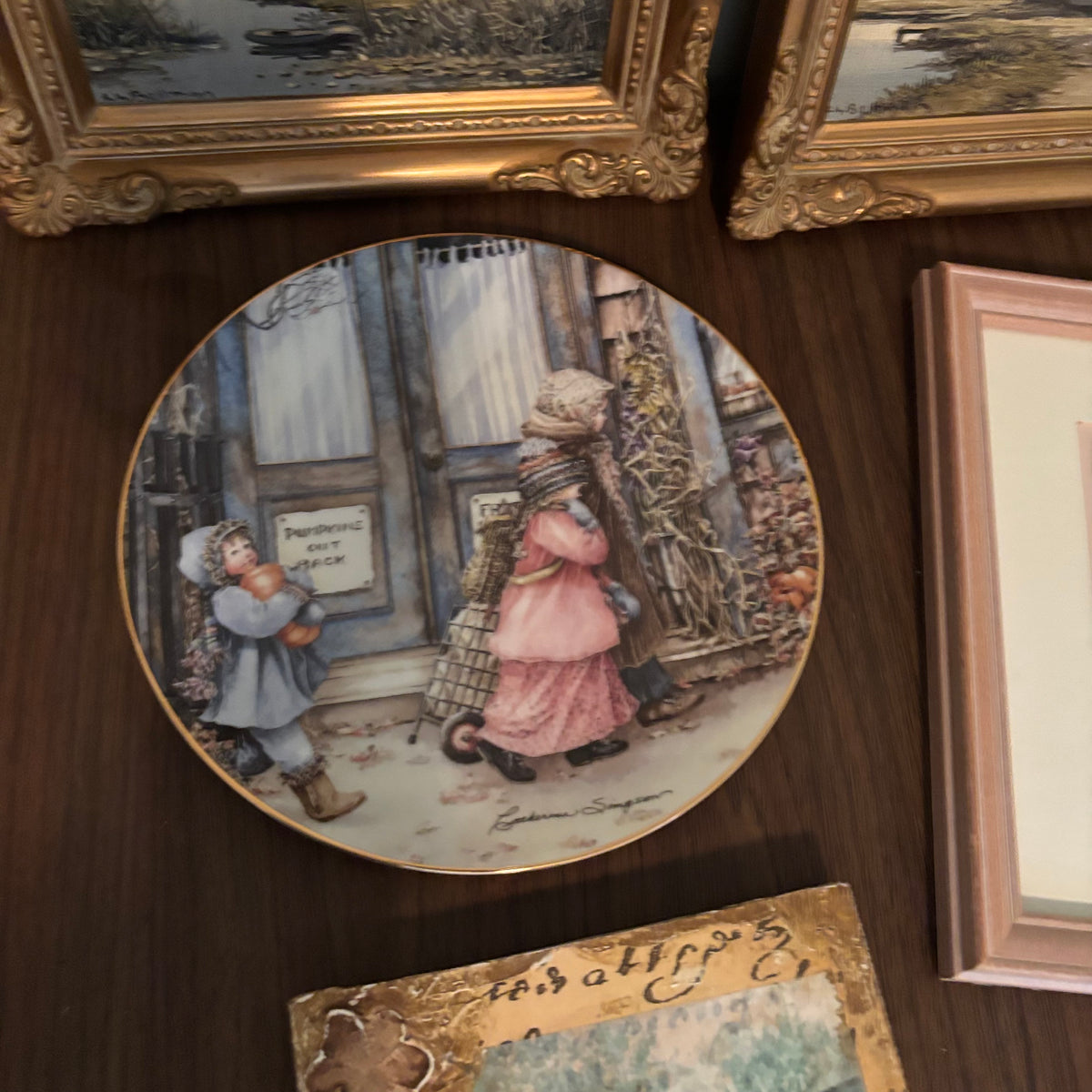 D166 Vintage framed artwork and more grouping