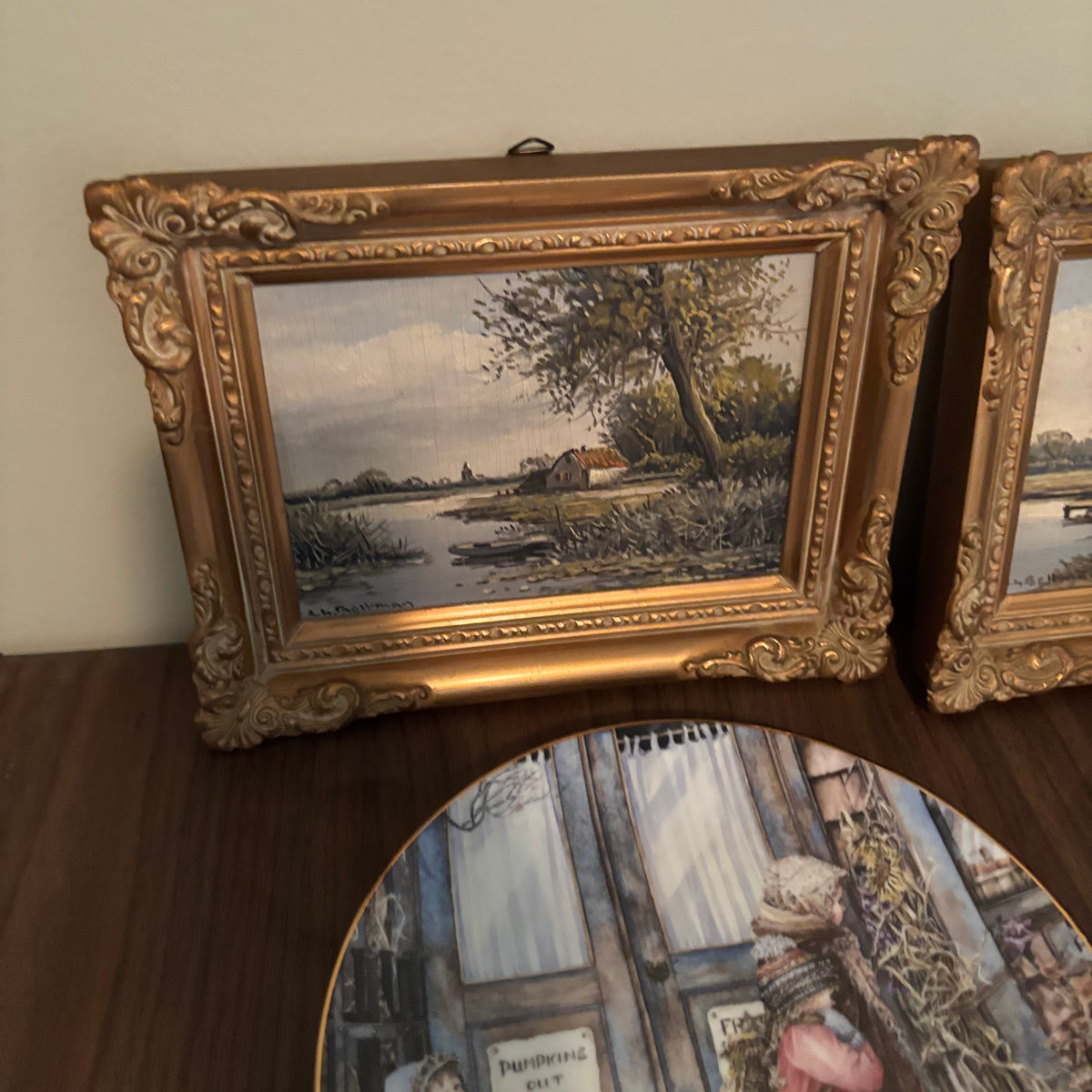 D166 Vintage framed artwork and more grouping