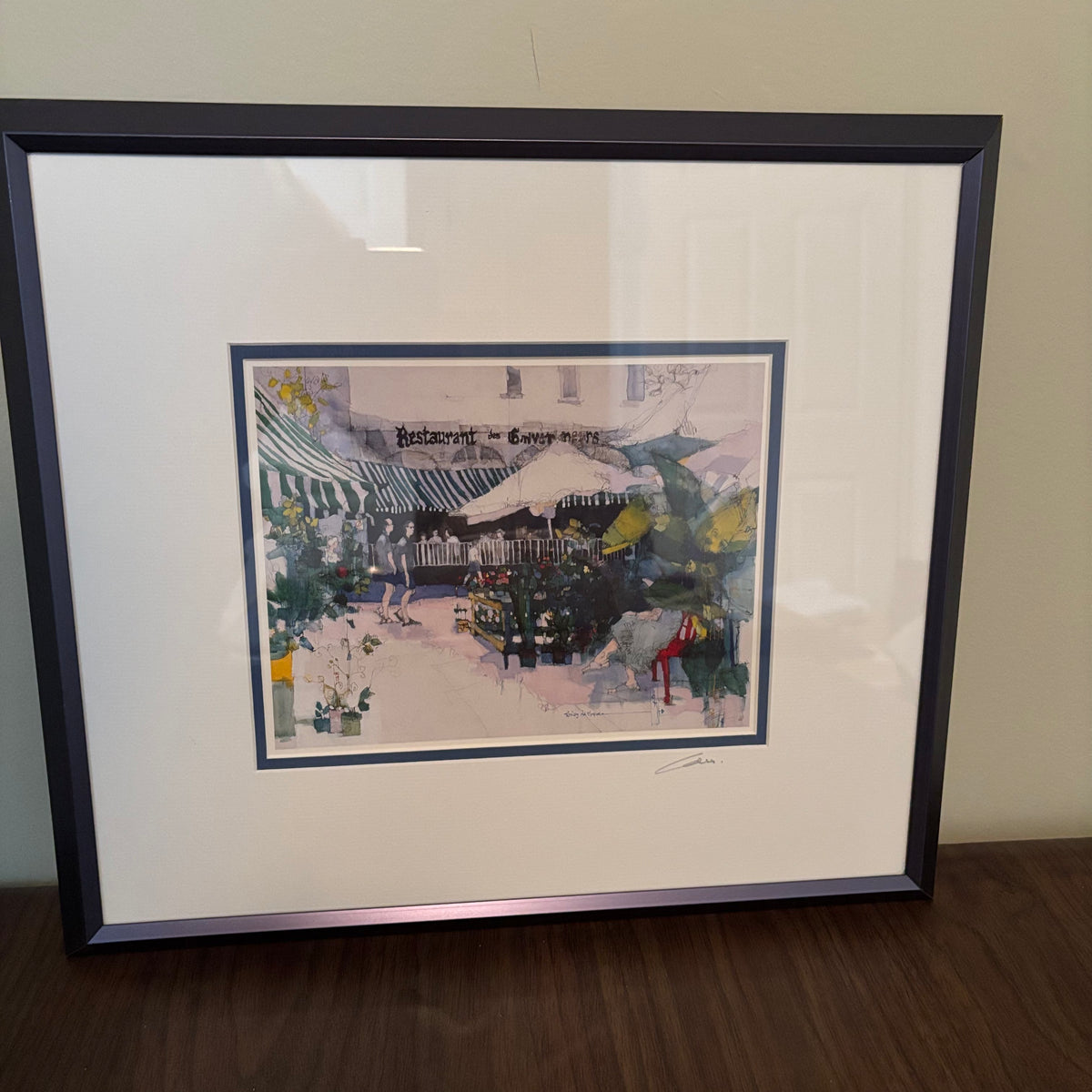 D167 Vintage watercolor artwork (Strolling Old Montreal)