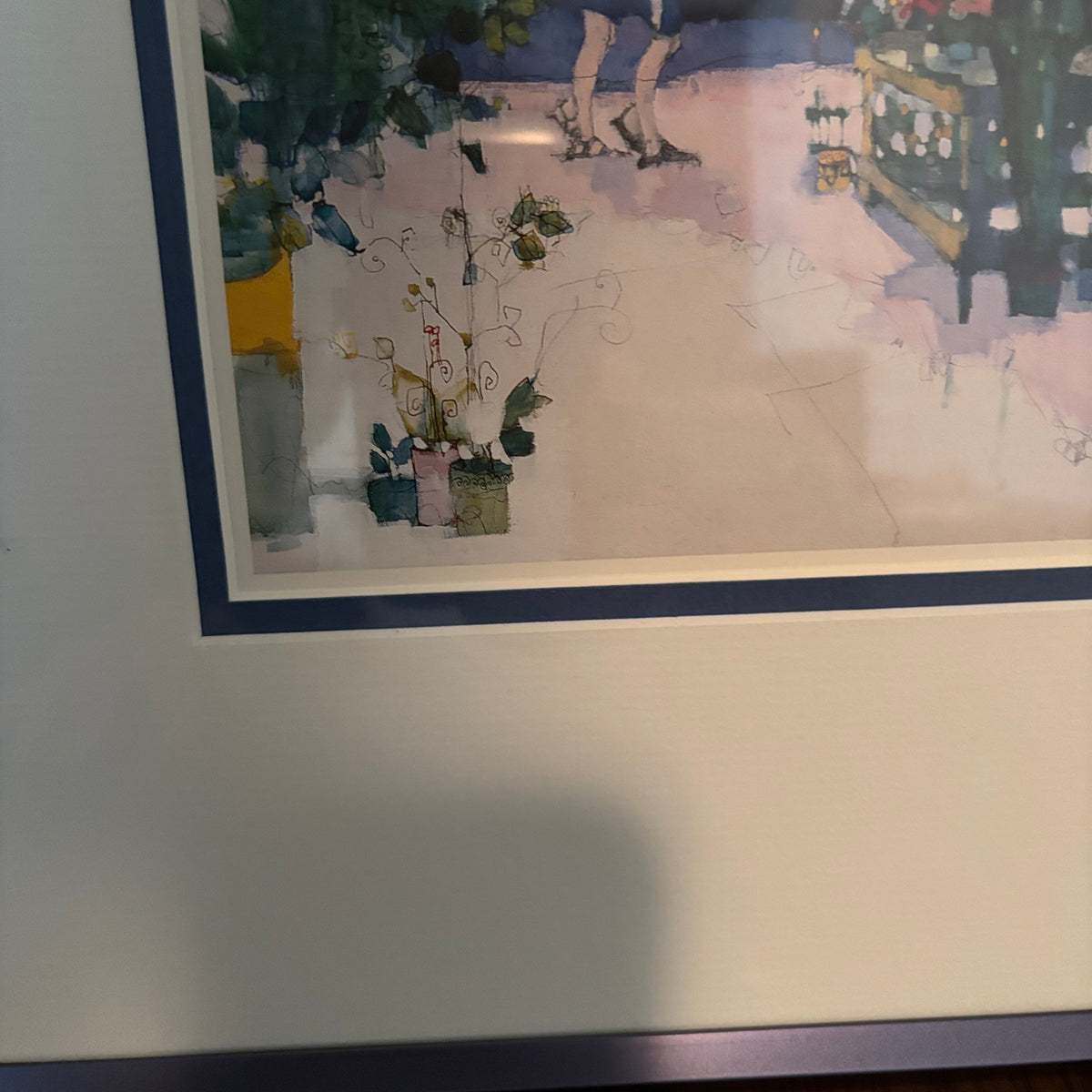 D167 Vintage watercolor artwork (Strolling Old Montreal)