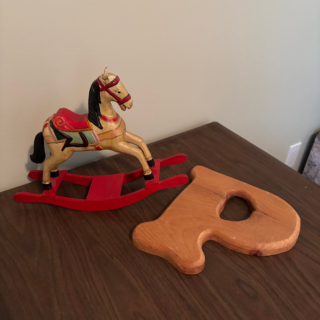 D169 Decor Grouping(decorative wooden letter and rocking horse)