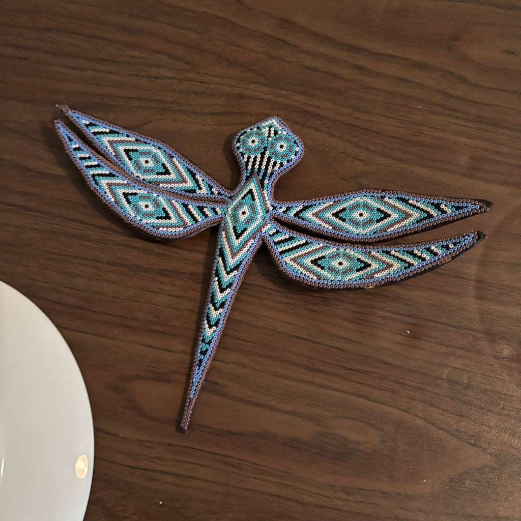 D170 Vintage Decor (wooden dragon fly and Doulton Children of the Pueblo plate)
