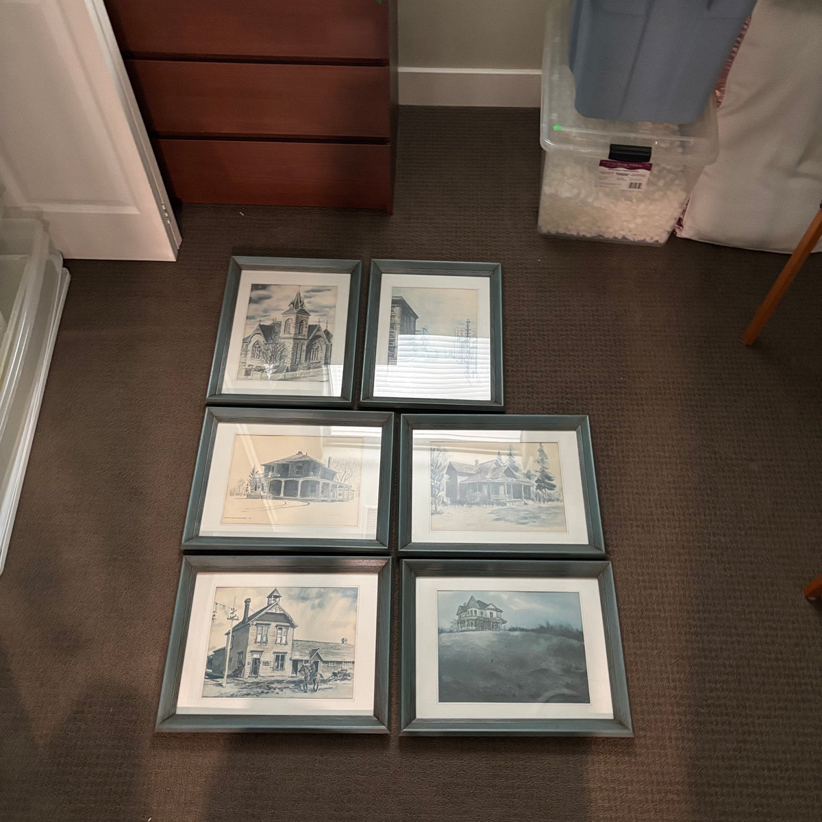 D179 Set of 6 vintage architectural art prints