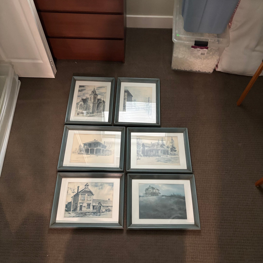 D179 Set of 6 vintage architectural art prints