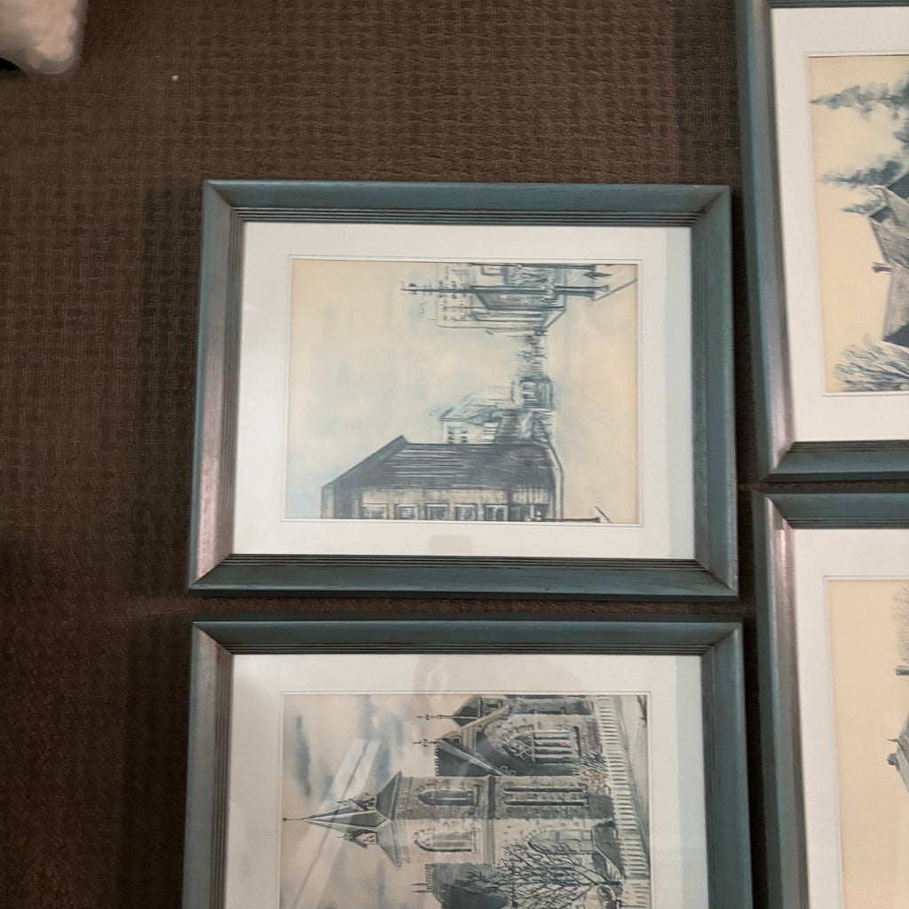 D179 Set of 6 vintage architectural art prints