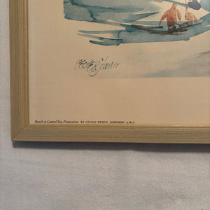Set of 4 Vintage 20.5” x 16.5” Framed Cecile Johnson Prints - M321