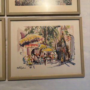 Set of 4 Vintage 20.5” x 16.5” Framed Cecile Johnson Prints - M321