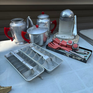 Vintage Kitchen Grouping (Tin Teapot and More) - R356