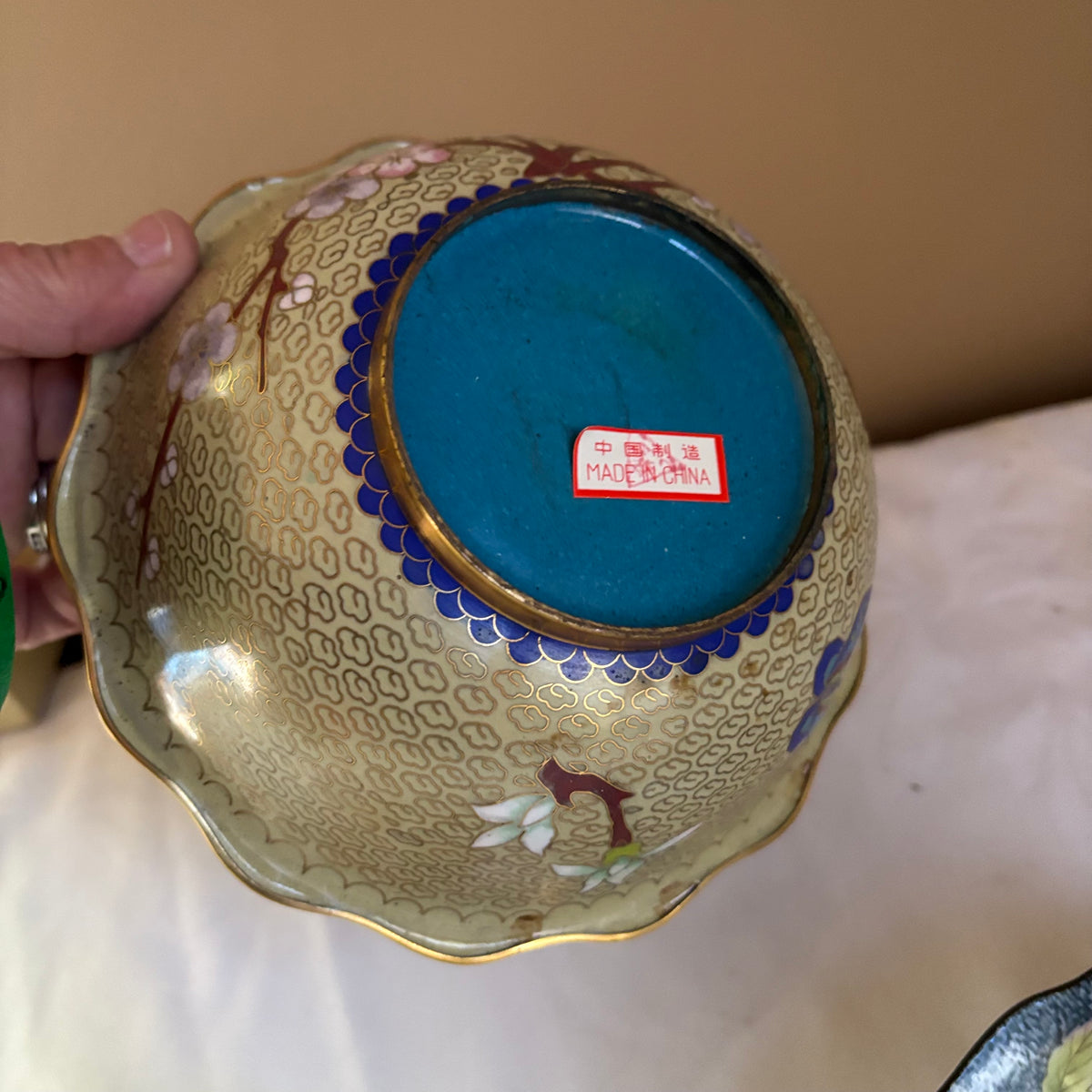 E145 Vintage grouping (7” cloisonne bowl and more)