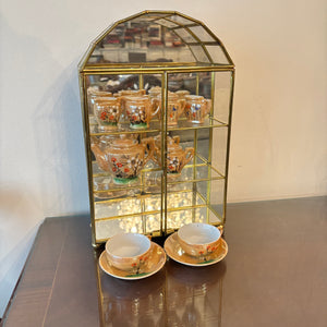 MINI TEA SET WITH 12" TALL DOMED GLASS DISPLAY CABINET - P106