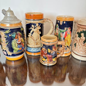 VINTAGE CROCKERY STEINS GROUPING - P179