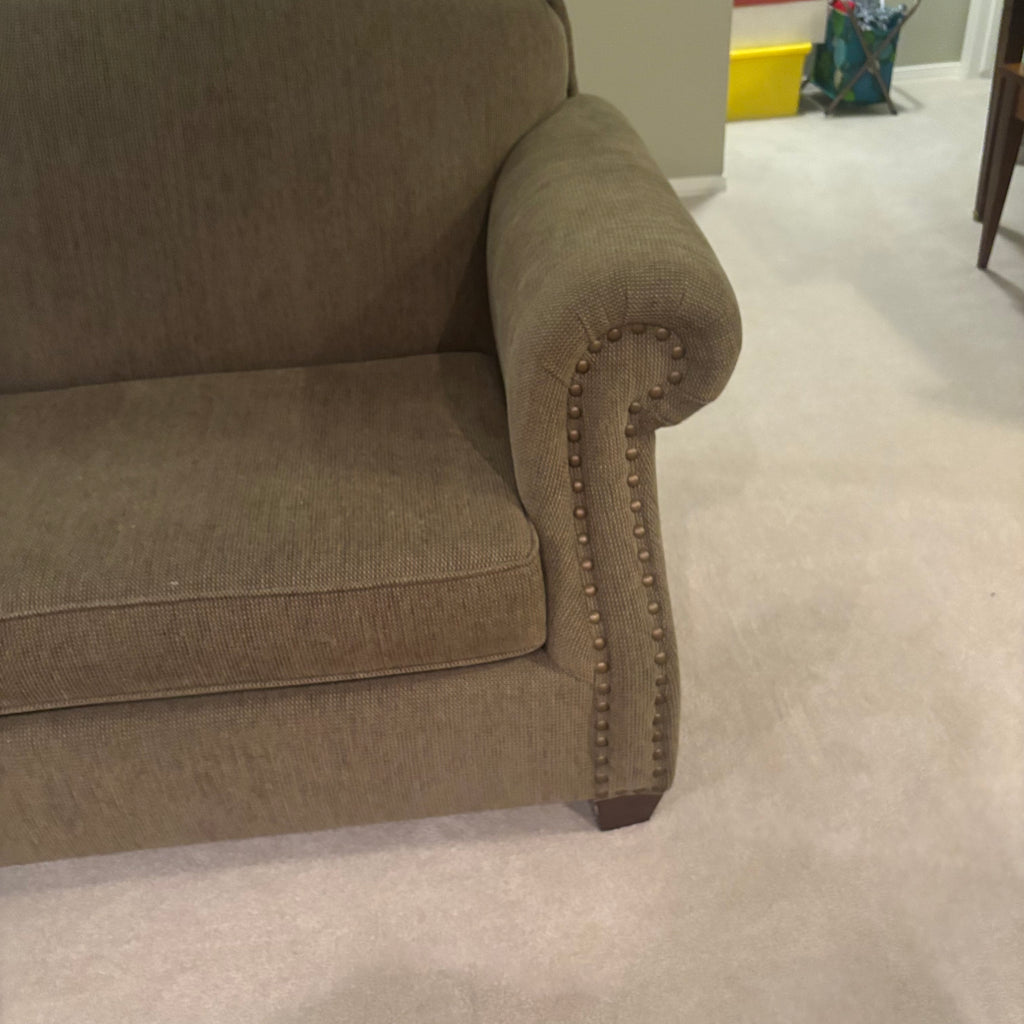 E867 Olive green fabric sofa bed