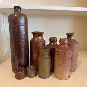 ANTIQUE CROCKERY BOTTLES GROUPING - P254
