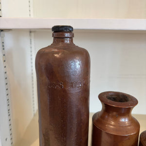 ANTIQUE CROCKERY BOTTLES GROUPING - P254