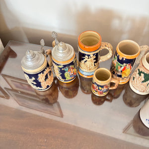 VINTAGE CROCKERY STEINS GROUPING - P179