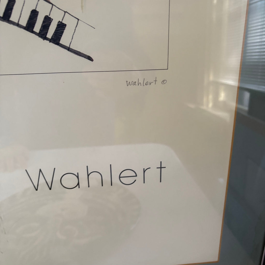 E141 Framed cat artwork and cat tray