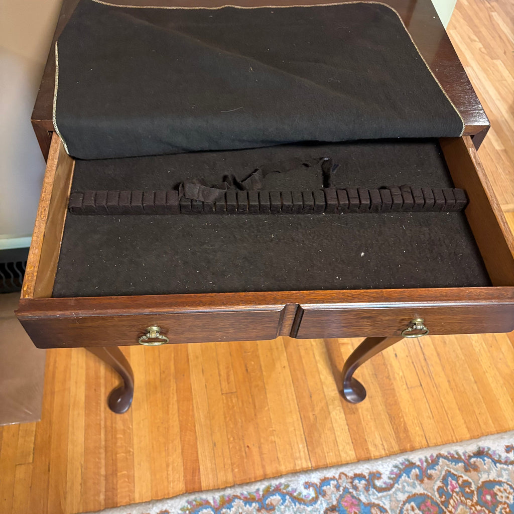 E103 Vintage Solid Wood Hickory chair company 3 drawer silverware chest (35” x 22” x 14”)