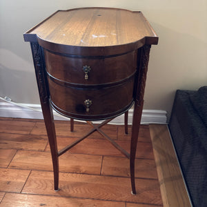 Antique Solid Wood 2 Drawer Side Table/Night Stand - N311