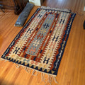 E130 Vintage Cotton/wool rug with underlay (69" x 42")