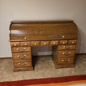 Vintage Solid Wood Roll Top Desk - M312