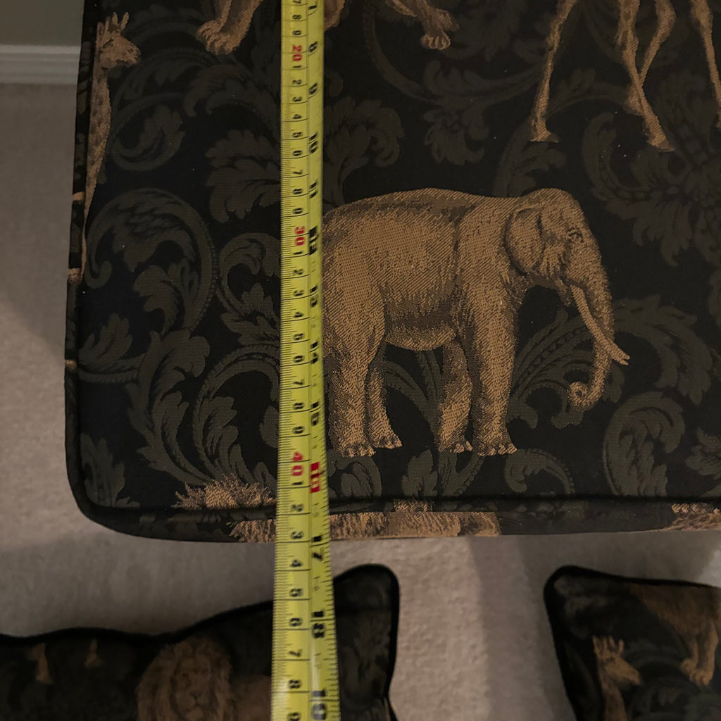 E856 Safari themed footstool and throw cushions