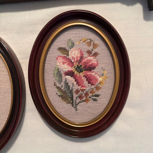 Vintage Petite Point/Cross-stitch Artwork Grouping - M320